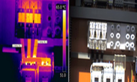 Izquierda: imagen termográfica - Derecha: imagen real
