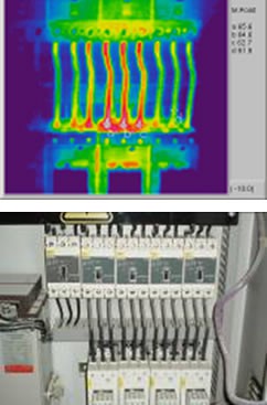 Arriba: imagen termográfica - Abajo: imagen real